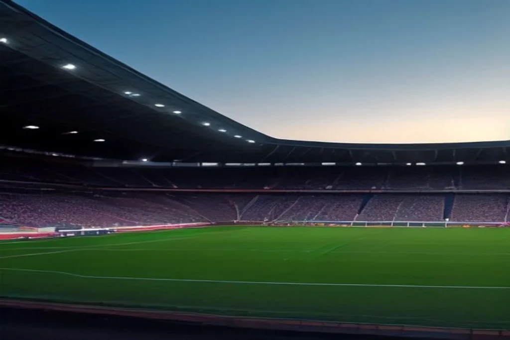 Betting Market Trends 2026: What Is Changing Now Empty modern football stadium at dusk with floodlights on